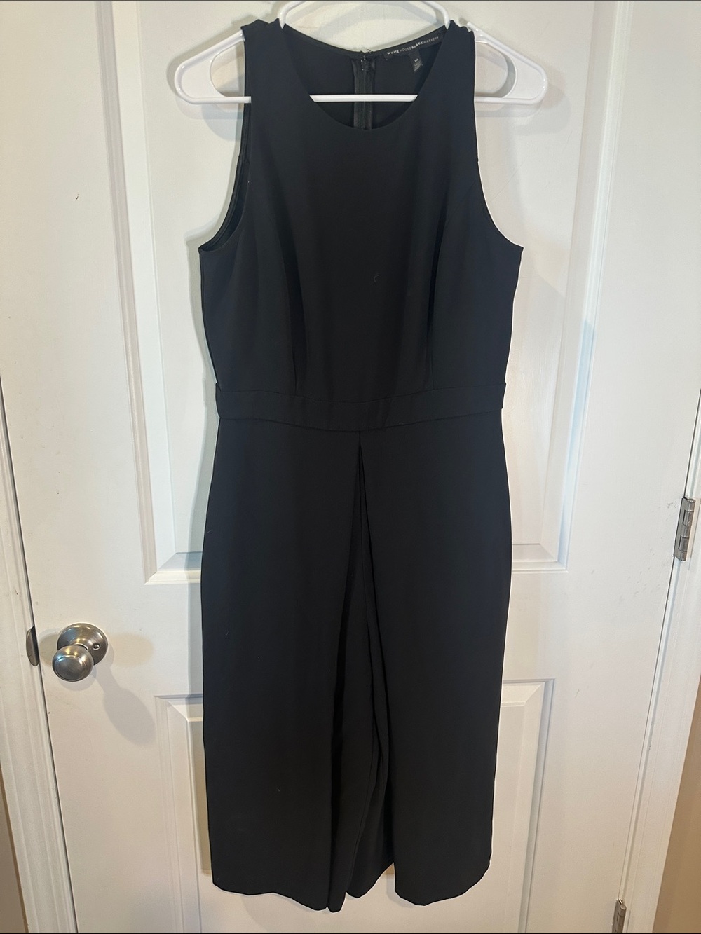 White House Black Market Black Sleeveless Wide-Leg Jumper